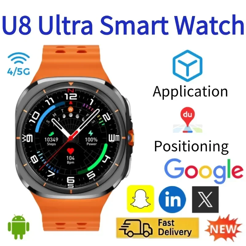 Smartwatch Watches For Women With Gps - U8 Smartwatch 4G 5G, draaibare HD-camera,
